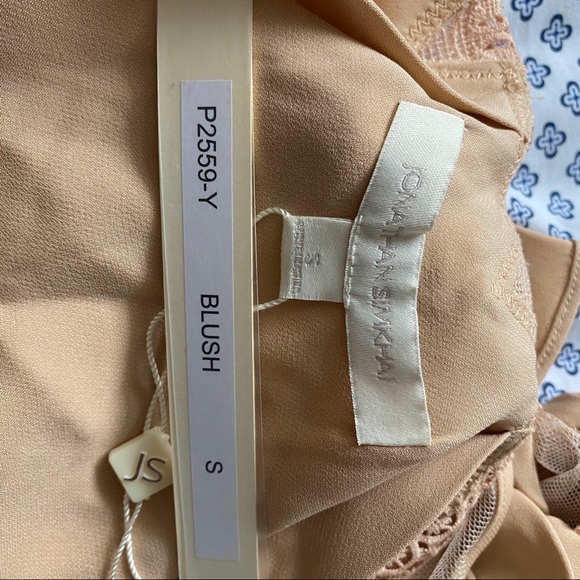 Jonathan Simkhai Mesh Draped Long Sleeve Silk Top - Picture 6 of 8